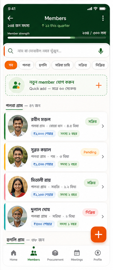 Procurement screen